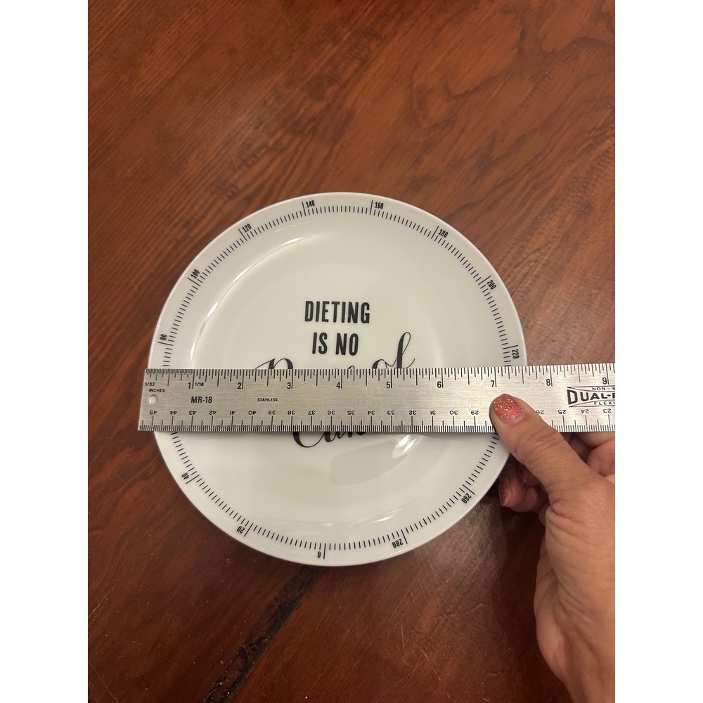 Z‎ Gallerie Weight For Dessert Plate Funny Diet Humor Kitchen Dining - Picture 2 of 9